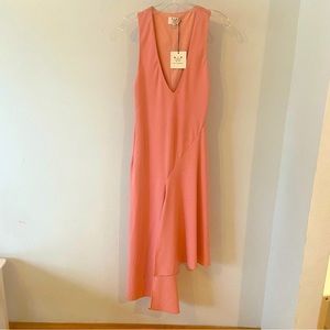 Six Crisp Days szS sleeveless fit& flare line plunging neckline rosepink dress